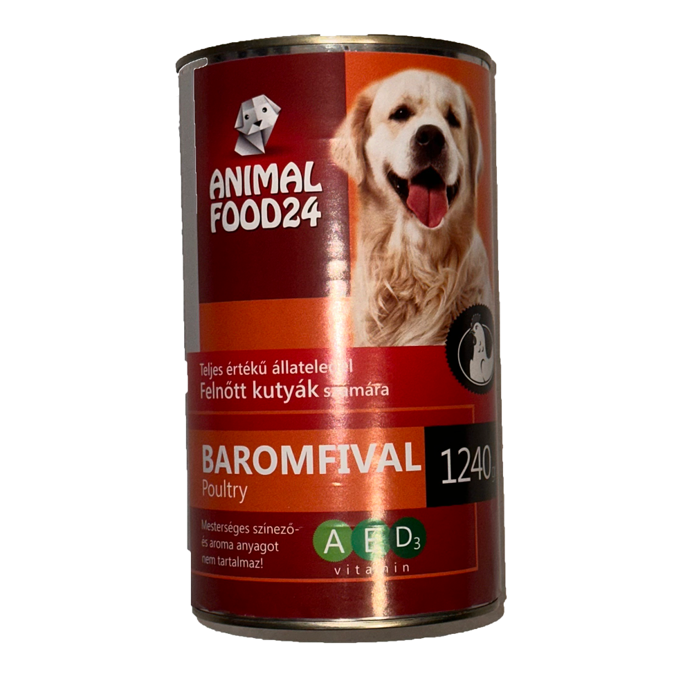 Conservă pentru câini 1240g PUI ANIMALFOOD24